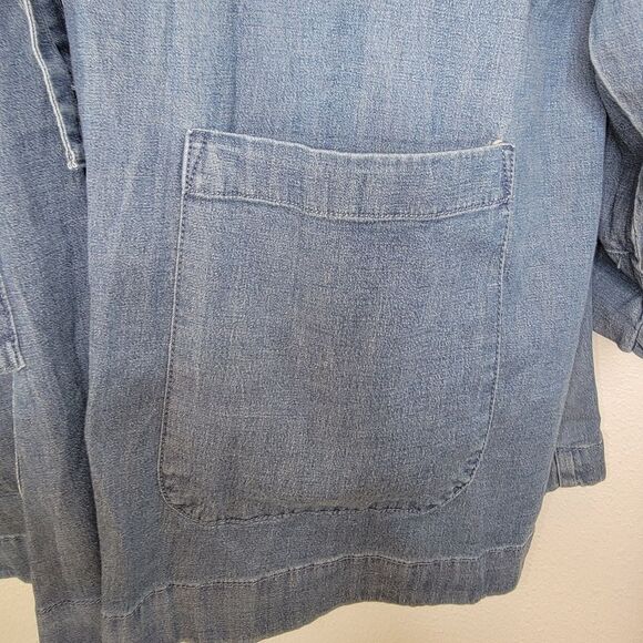 Studio Denim & Co Antique Wash Open Front Denim Summer Jacket 2x - Picture 5 of 7